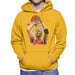 Sidney Maurer Original Portrait Of Michael Jordan Bulls Red Jersey Mens Hooded Sweatshirt - Small / Gold - Mens Hooded Sweatshirt