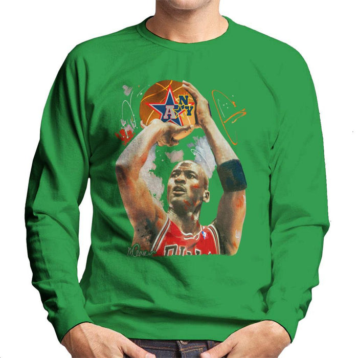 Sidney Maurer Original Portrait Of Michael Jordan Bulls Red Jersey Mens Sweatshirt - Mens Sweatshirt