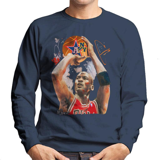 Sidney Maurer Original Portrait Of Michael Jordan Bulls Red Jersey Mens Sweatshirt - Mens Sweatshirt