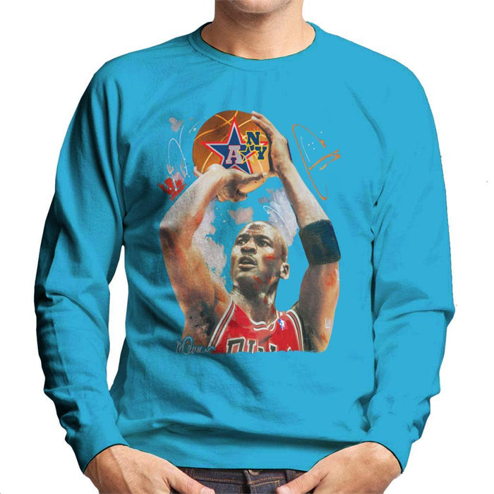 Sidney Maurer Original Portrait Of Michael Jordan Bulls Red Jersey Mens Sweatshirt - Mens Sweatshirt