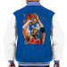 Sidney Maurer Original Portrait Of Michael Jordan Bulls Red Jersey Mens Varsity Jacket - Small / Royal/White - Mens Varsity Jacket