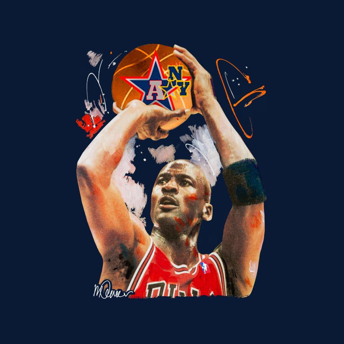 Sidney Maurer Original Portrait Of Michael Jordan Bulls Red Jersey Mens T-Shirt - Mens T-Shirt