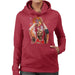 Sidney Maurer Original Portrait Of Michael Jordan Bulls Red Jersey Womens Hooded Sweatshirt - Womens Hooded Sweatshirt