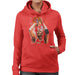Sidney Maurer Original Portrait Of Michael Jordan Bulls Red Jersey Womens Hooded Sweatshirt - Womens Hooded Sweatshirt