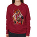 Sidney Maurer Original Portrait Of Michael Jordan Bulls Red Jersey Womens Sweatshirt - Womens Sweatshirt
