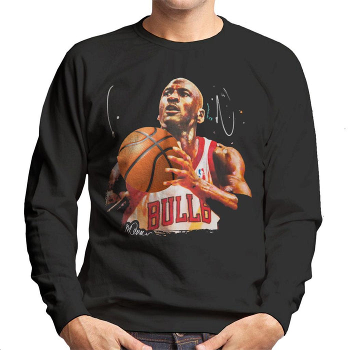 Sidney Maurer Original Portrait Of Michael Jordan Bulls White Jersey Mens Sweatshirt - Mens Sweatshirt
