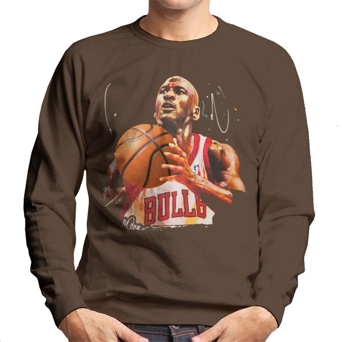 Sidney Maurer Original Portrait Of Michael Jordan Bulls White Jersey Mens Sweatshirt - Mens Sweatshirt