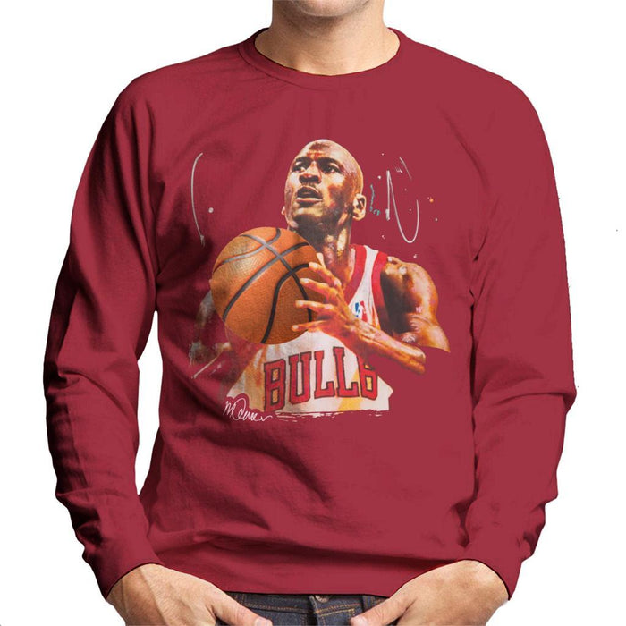 Sidney Maurer Original Portrait Of Michael Jordan Bulls White Jersey Mens Sweatshirt - Mens Sweatshirt