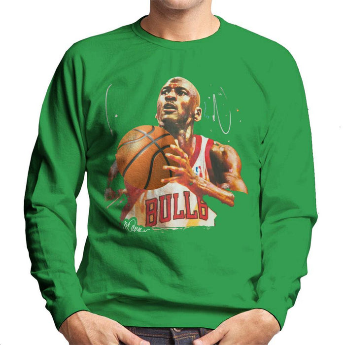 Sidney Maurer Original Portrait Of Michael Jordan Bulls White Jersey Mens Sweatshirt - Mens Sweatshirt