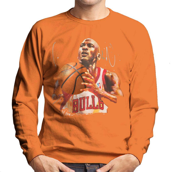 Sidney Maurer Original Portrait Of Michael Jordan Bulls White Jersey Mens Sweatshirt - Mens Sweatshirt