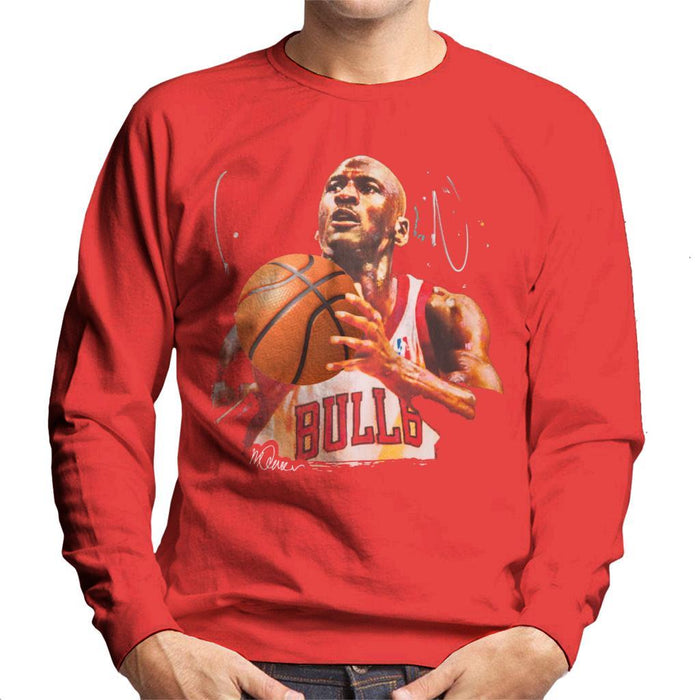 Sidney Maurer Original Portrait Of Michael Jordan Bulls White Jersey Mens Sweatshirt - Mens Sweatshirt