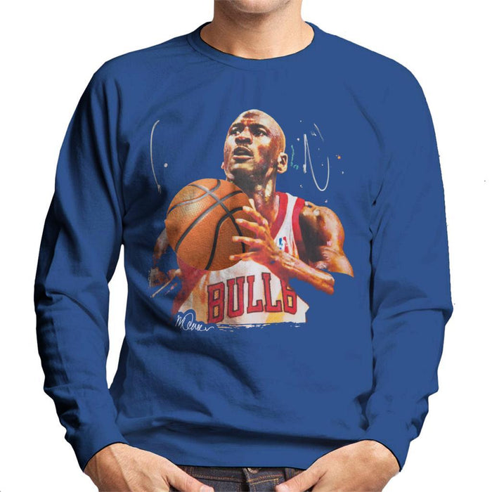 Sidney Maurer Original Portrait Of Michael Jordan Bulls White Jersey Mens Sweatshirt - Mens Sweatshirt