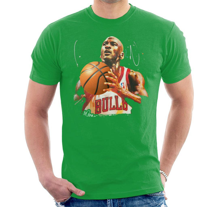 Sidney Maurer Original Portrait Of Michael Jordan Bulls White Jersey Mens T-Shirt - Mens T-Shirt