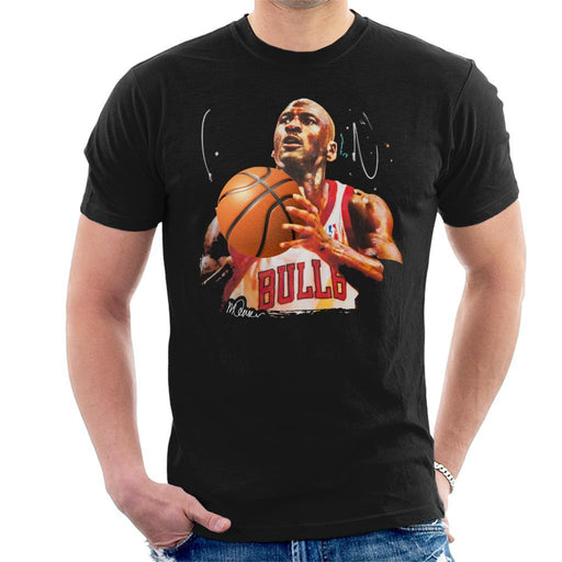 Sidney Maurer Original Portrait Of Michael Jordan Bulls White Jersey Mens T-Shirt - Mens T-Shirt