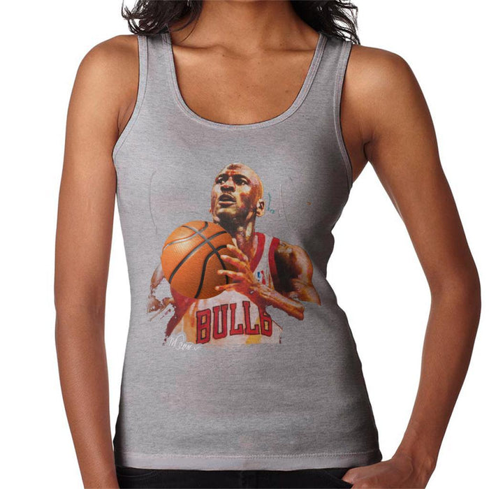 Sidney Maurer Original Portrait Of Michael Jordan Bulls White Jersey Womens Vest - Womens Vest