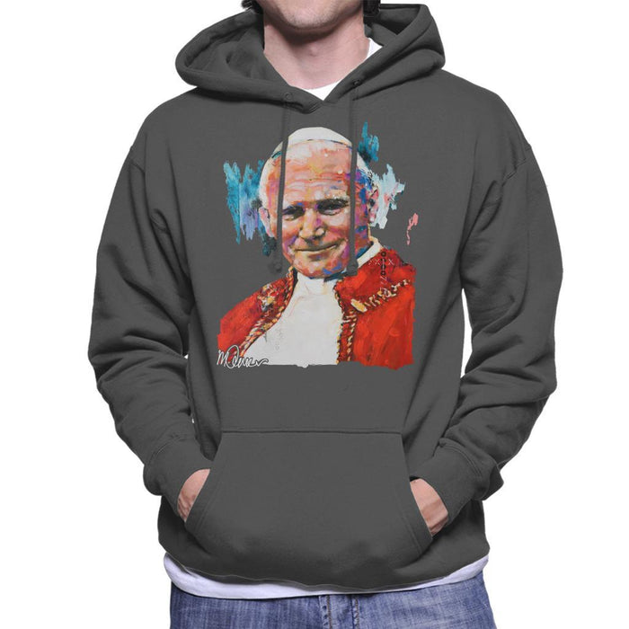 Sidney Maurer Original Portrait Of Pope John Paul II Mens Hooded Sweatshirt - Mens Hooded Sweatshirt