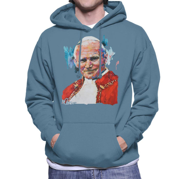 Sidney Maurer Original Portrait Of Pope John Paul II Mens Hooded Sweatshirt - Mens Hooded Sweatshirt