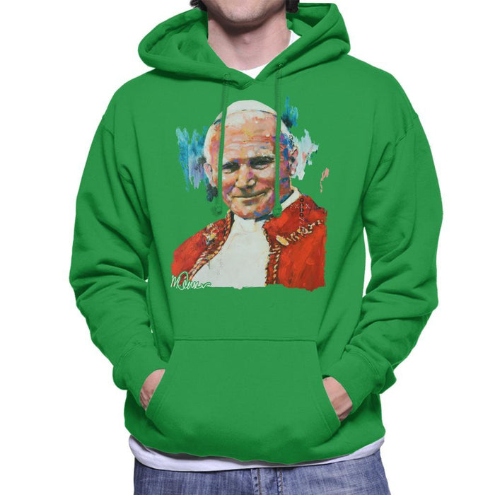 Sidney Maurer Original Portrait Of Pope John Paul II Mens Hooded Sweatshirt - Mens Hooded Sweatshirt