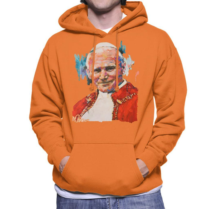 Sidney Maurer Original Portrait Of Pope John Paul II Mens Hooded Sweatshirt - Mens Hooded Sweatshirt