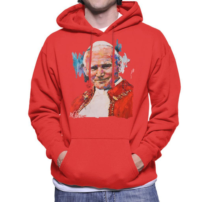 Sidney Maurer Original Portrait Of Pope John Paul II Mens Hooded Sweatshirt - Mens Hooded Sweatshirt