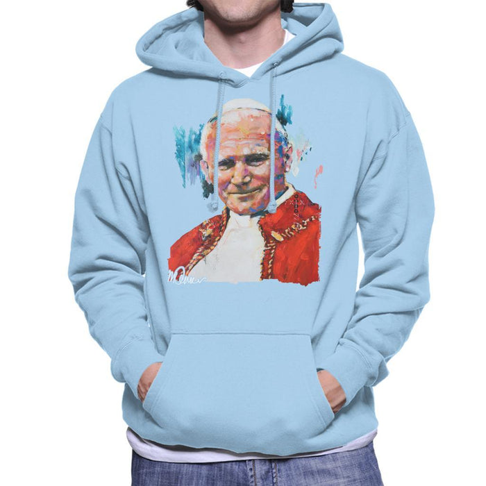 Sidney Maurer Original Portrait Of Pope John Paul II Mens Hooded Sweatshirt - Mens Hooded Sweatshirt