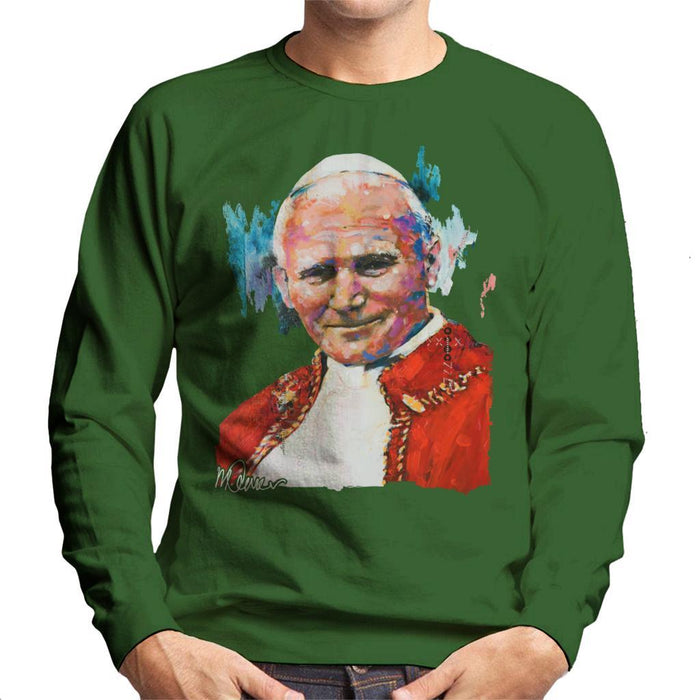 Sidney Maurer Original Portrait Of Pope John Paul II Mens Sweatshirt - Mens Sweatshirt