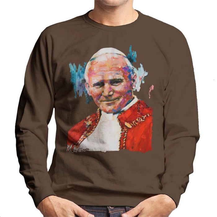 Sidney Maurer Original Portrait Of Pope John Paul II Mens Sweatshirt - Mens Sweatshirt