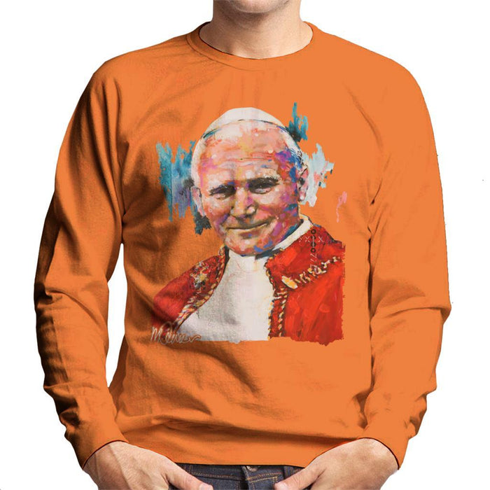 Sidney Maurer Original Portrait Of Pope John Paul II Mens Sweatshirt - Mens Sweatshirt