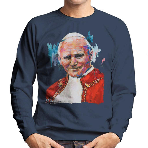Sidney Maurer Original Portrait Of Pope John Paul II Mens Sweatshirt - Mens Sweatshirt