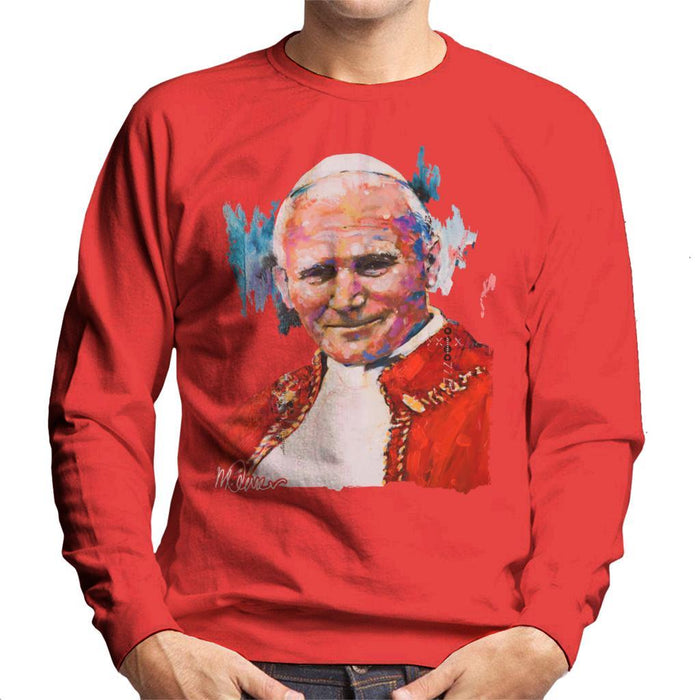 Sidney Maurer Original Portrait Of Pope John Paul II Mens Sweatshirt - Mens Sweatshirt