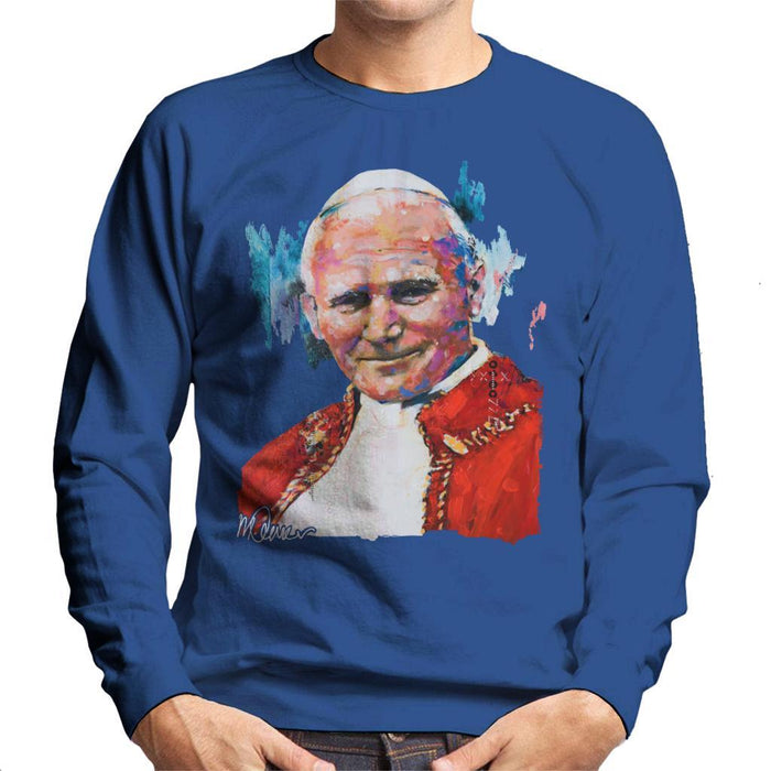 Sidney Maurer Original Portrait Of Pope John Paul II Mens Sweatshirt - Mens Sweatshirt