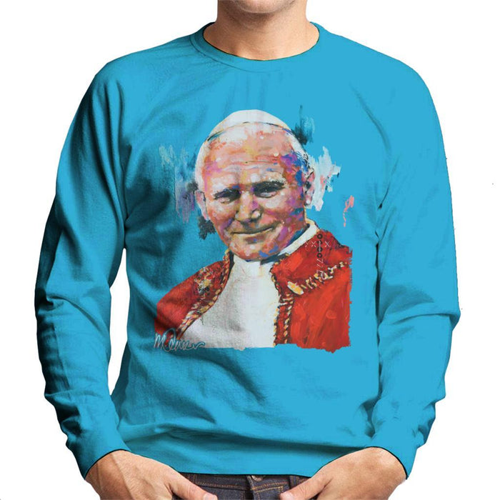 Sidney Maurer Original Portrait Of Pope John Paul II Mens Sweatshirt - Mens Sweatshirt