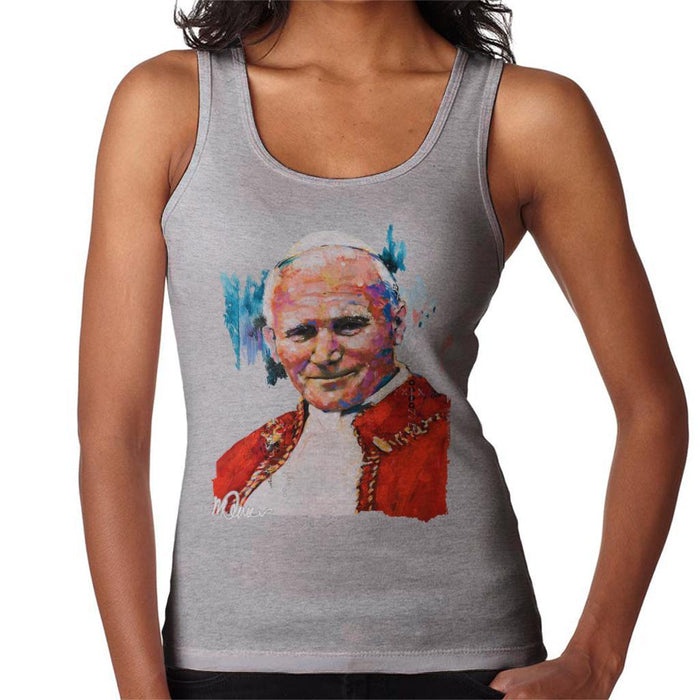 Sidney Maurer Original Portrait Of Pope John Paul II Womens Vest - Womens Vest