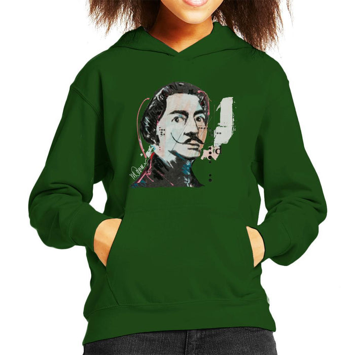 Sidney Maurer Original Portrait Of Salvador Dali Kids Hooded Sweatshirt - Kids Boys Hooded Sweatshirt