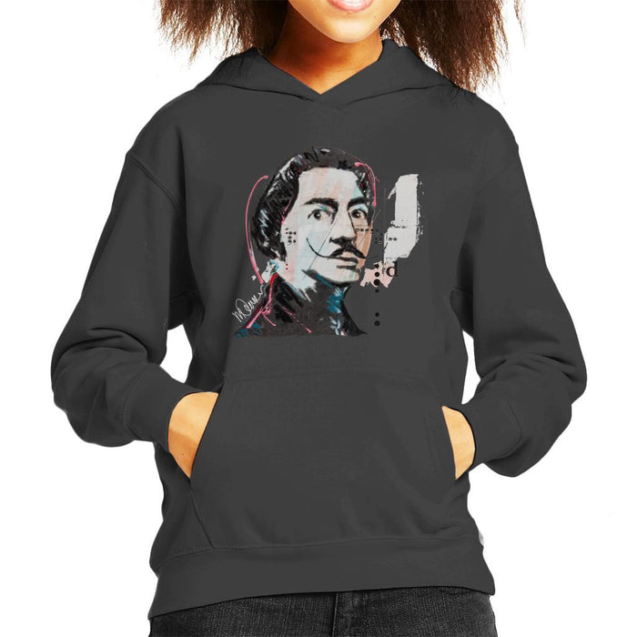 Sidney Maurer Original Portrait Of Salvador Dali Kids Hooded Sweatshirt - Kids Boys Hooded Sweatshirt
