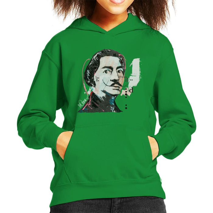 Sidney Maurer Original Portrait Of Salvador Dali Kids Hooded Sweatshirt - Kids Boys Hooded Sweatshirt