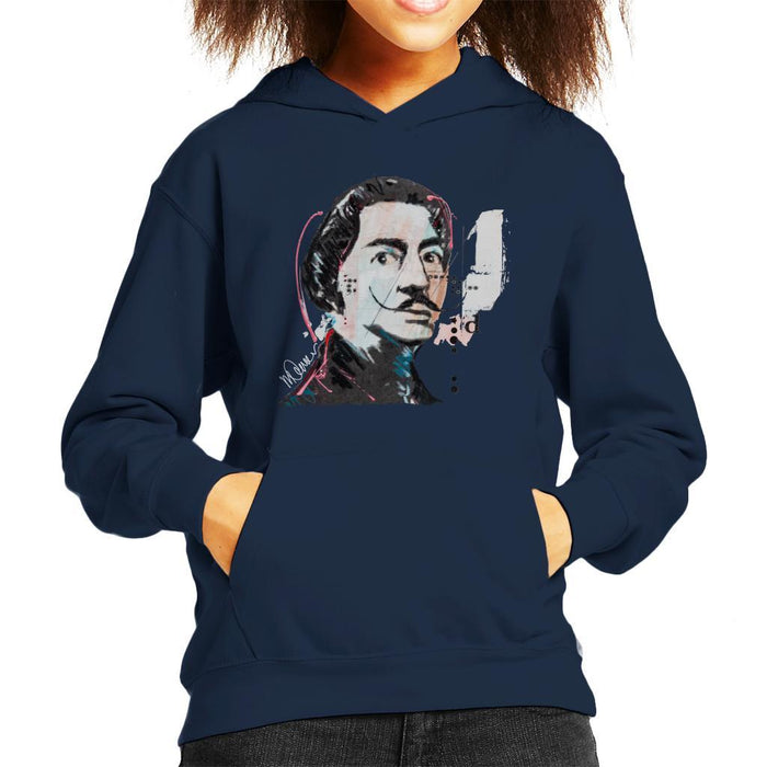 Sidney Maurer Original Portrait Of Salvador Dali Kids Hooded Sweatshirt - Kids Boys Hooded Sweatshirt