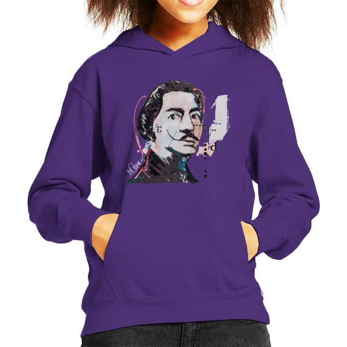 Sidney Maurer Original Portrait Of Salvador Dali Kids Hooded Sweatshirt - Kids Boys Hooded Sweatshirt