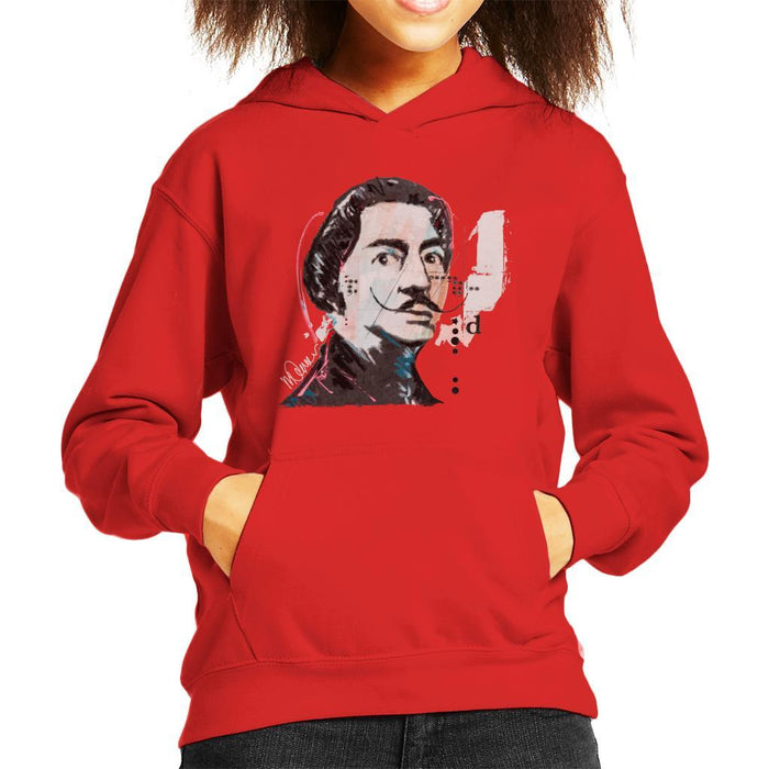 Sidney Maurer Original Portrait Of Salvador Dali Kids Hooded Sweatshirt - Kids Boys Hooded Sweatshirt