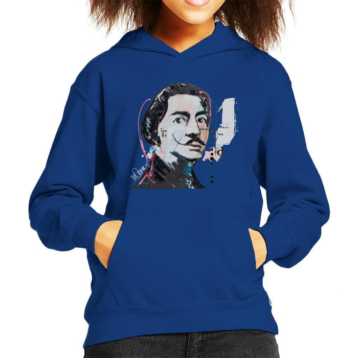 Sidney Maurer Original Portrait Of Salvador Dali Kids Hooded Sweatshirt - Kids Boys Hooded Sweatshirt
