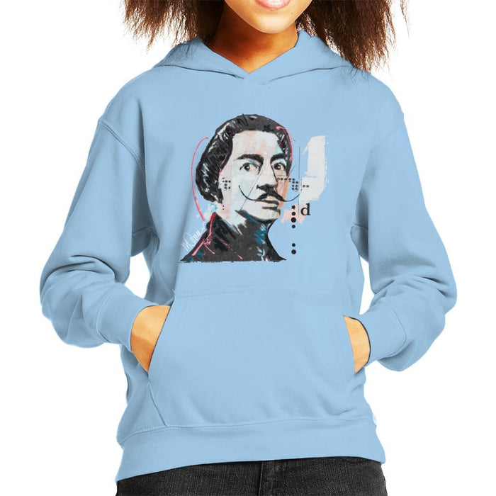 Sidney Maurer Original Portrait Of Salvador Dali Kids Hooded Sweatshirt - Kids Boys Hooded Sweatshirt
