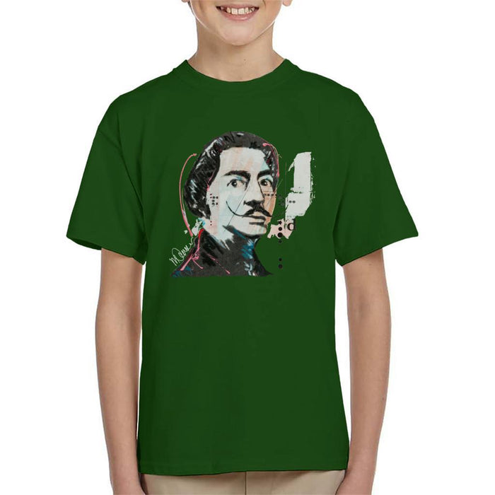 Sidney Maurer Original Portrait Of Salvador Dali Kids T-Shirt - Kids Boys T-Shirt