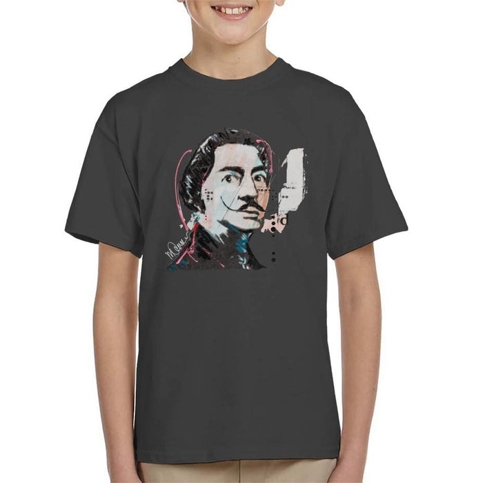 Sidney Maurer Original Portrait Of Salvador Dali Kids T-Shirt - Kids Boys T-Shirt