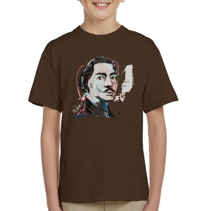 Sidney Maurer Original Portrait Of Salvador Dali Kids T-Shirt - Kids Boys T-Shirt