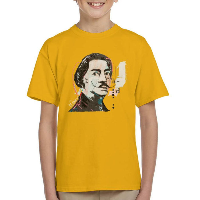 Sidney Maurer Original Portrait Of Salvador Dali Kids T-Shirt - Kids Boys T-Shirt