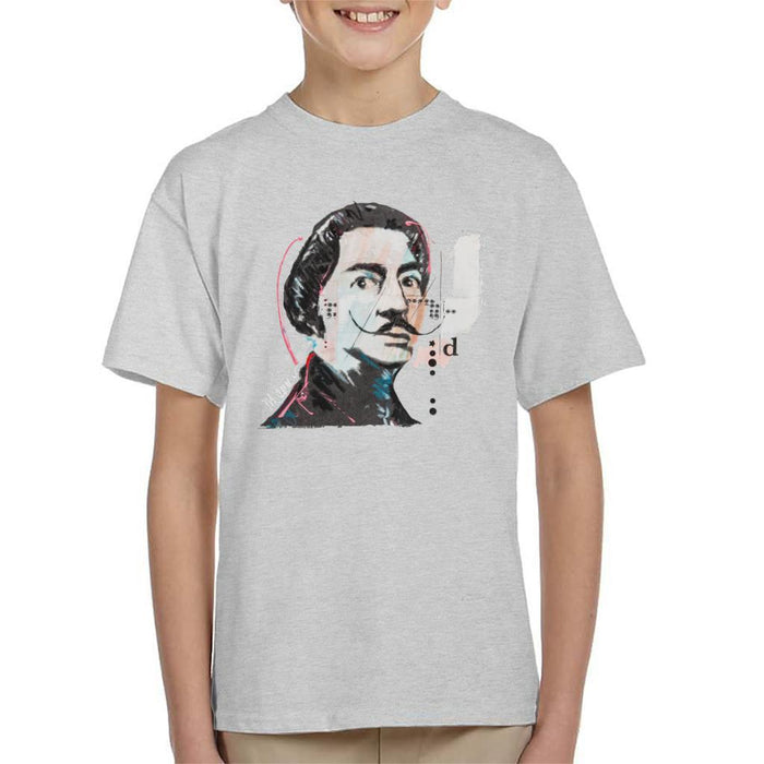 Sidney Maurer Original Portrait Of Salvador Dali Kids T-Shirt - Kids Boys T-Shirt