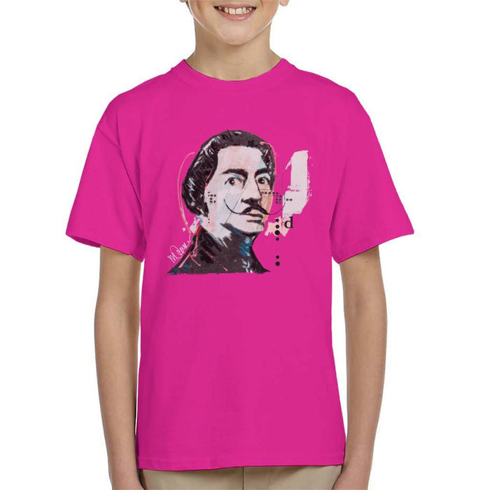 Sidney Maurer Original Portrait Of Salvador Dali Kids T-Shirt - Kids Boys T-Shirt
