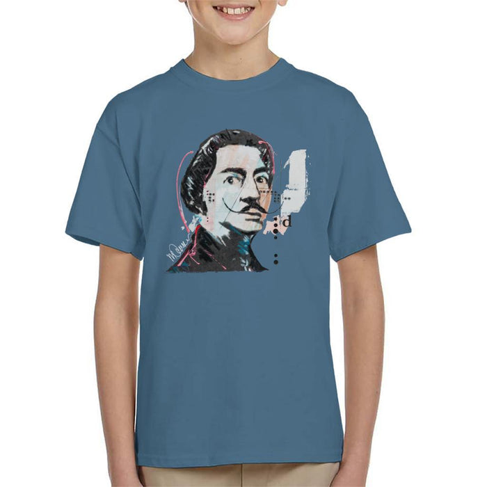 Sidney Maurer Original Portrait Of Salvador Dali Kids T-Shirt - Kids Boys T-Shirt
