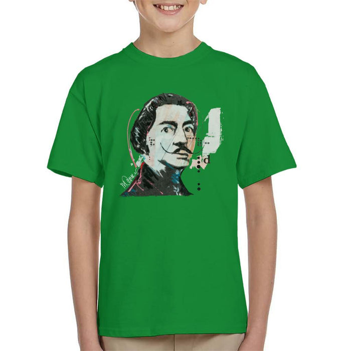 Sidney Maurer Original Portrait Of Salvador Dali Kids T-Shirt - Kids Boys T-Shirt