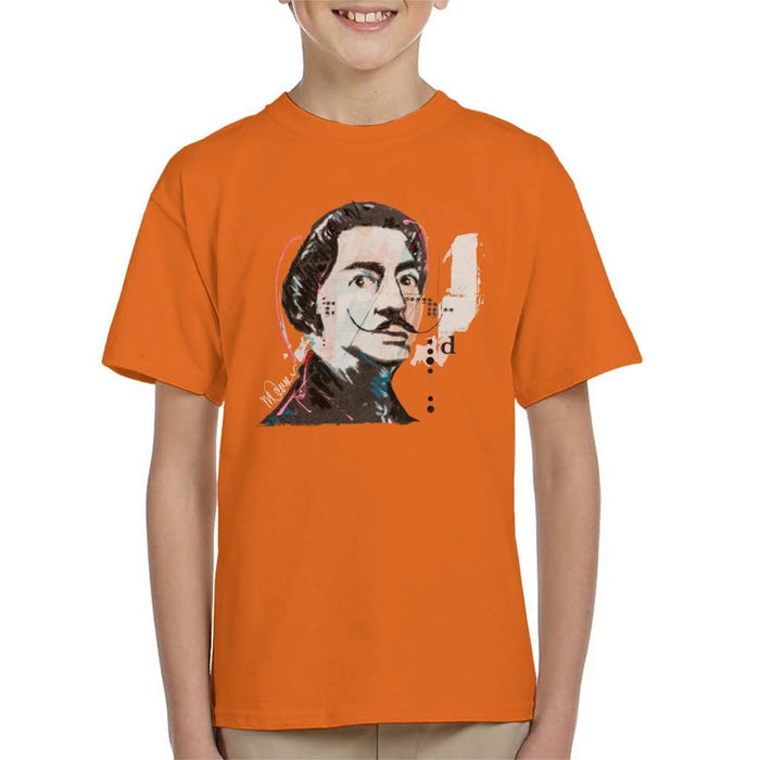 Sidney Maurer Original Portrait Of Salvador Dali Kids T-Shirt - Kids Boys T-Shirt